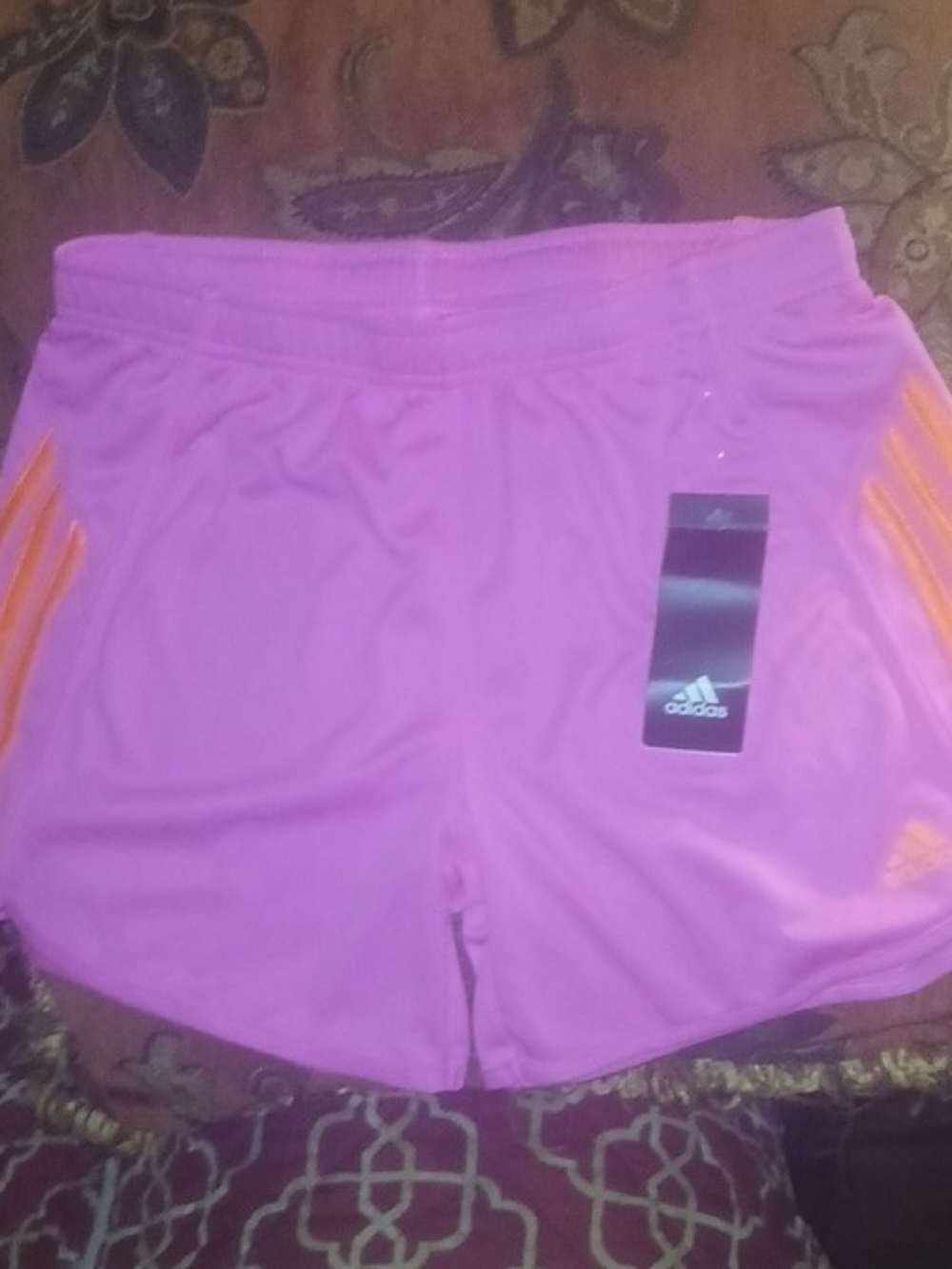 adidas Women's Athletic Shorts Purple & Orange XL NWT
